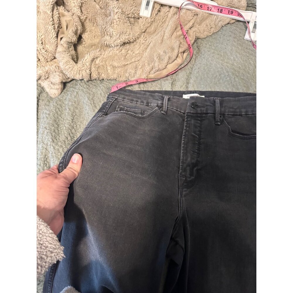 Y Good American Black Good Straight Raw Edge Cotton Casual Jeans - Picture 11 of 12
